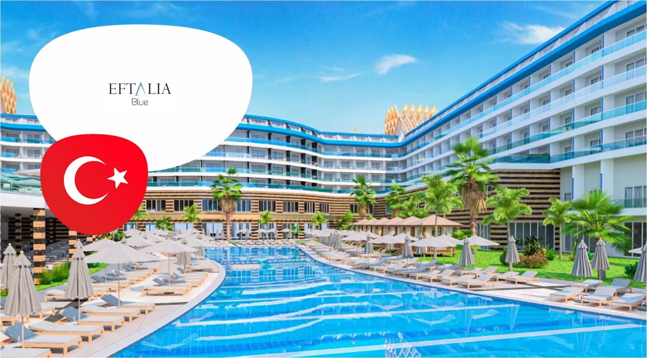 Payallar, Yasemin Villaları, 07475 Alanya/Antalya, TürgiWeb: https://eftaliahotels.com/ru/hotels/eftalia-blue-hotel/ EFTALIA BLUE 5★ on uus hotell Alanyas, mis